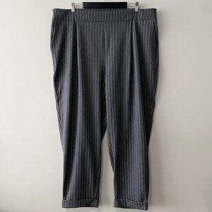 Michel Studio Collection Grey White Pinstripe Pants